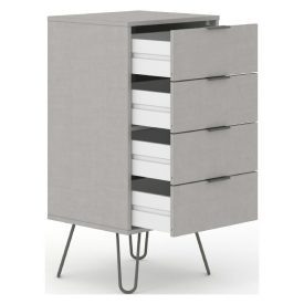 Narrow chest with drawers open.