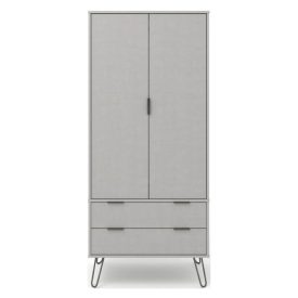 Large grey wardrobe with drawers.