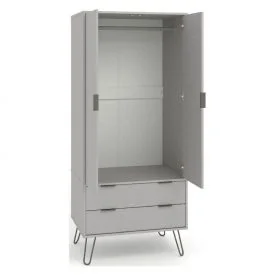 Double combi wardrobe with doors open.