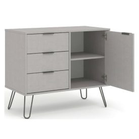 Sideboard/buffet with door open.