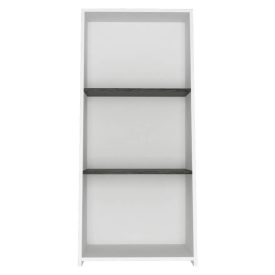 White Low Bookcase with 3 Shelves [Dallas]