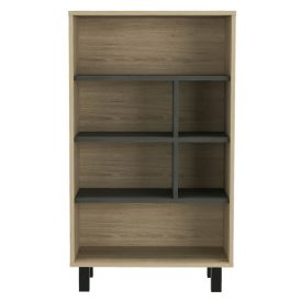 Washed Oak & Grey Display Bookcase [Harvard]