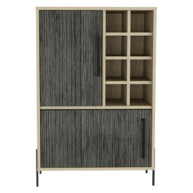 Oak/Grey Wine & Drinks Cabinet [Harvard]