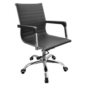 Black PU Office Chair with Contoured Back [Loft]