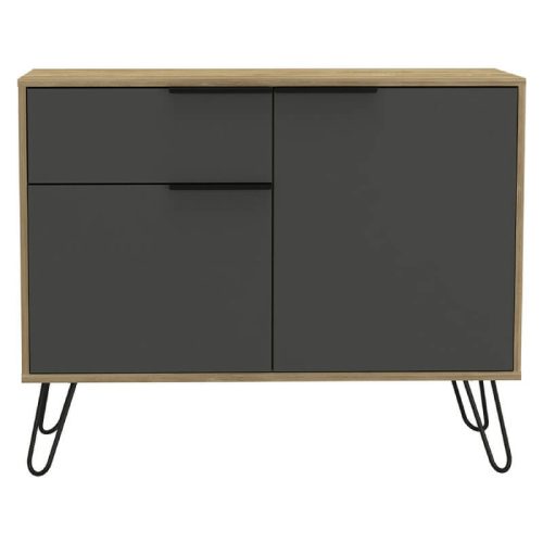 Oak & Grey Small Sideboard, 2 Doors 1 Drawer [Vegas]