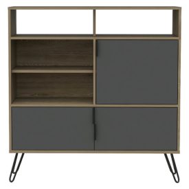 Oak & Grey Tall Sideboard, 3 Doors [Vegas]