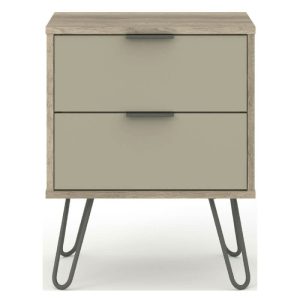 Dark Grey Small Bedside Cabinet 2 Drawers [Dunkeld]