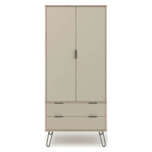 Driftwood Double Wardrobe with 2 Drawers [Augusta]
