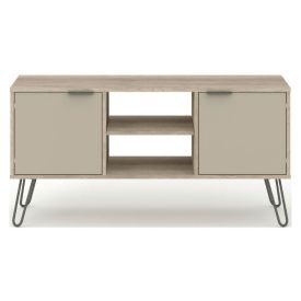 Driftwood 2 Door TV Unit, Hair Pin Legs [Augusta]