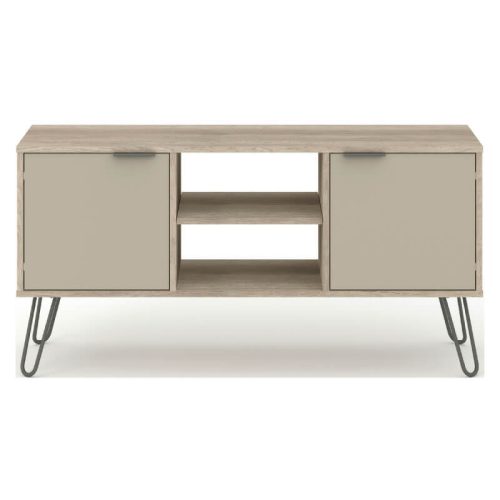 Driftwood 2 Door TV Unit, Hair Pin Legs [Augusta]