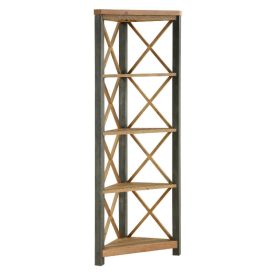 Reclaimed & Steel Tall Corner Bookcase [U.E.]