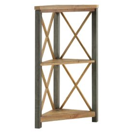 Reclaimed & Steel Small Corner Bookcase [U.E.]