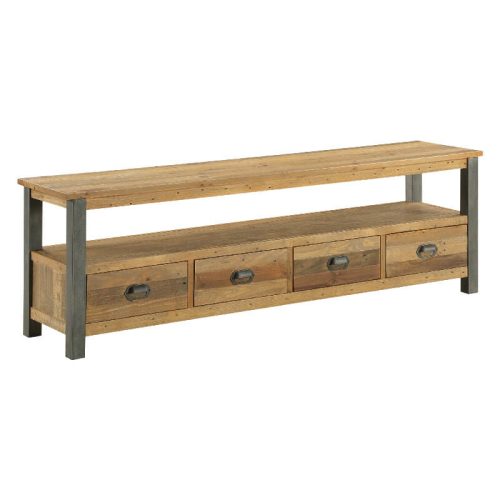 Reclaimed & Steel 4 Drawer Wide TV Unit [U.E.]