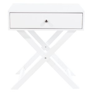 White Small 2 Drawer Bedside Cabinet [Nairn]