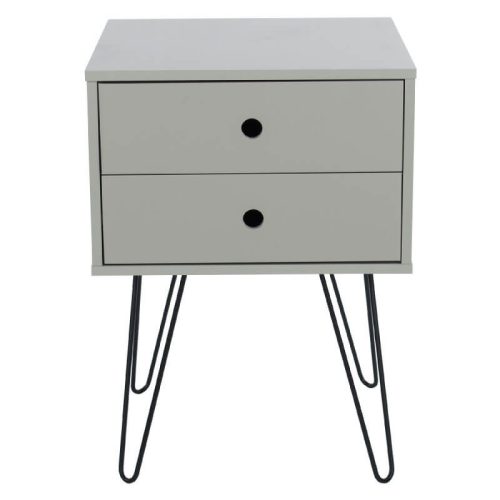 Grey Bedside Cabinet Hair Pin Legs [Options]
