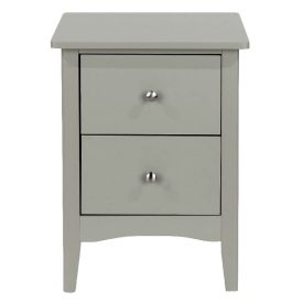 Grey 2 Drawer Bedside Cabinet [Como]