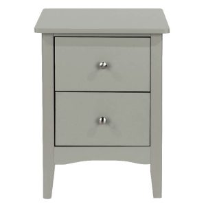 Dark Grey Small Bedside Cabinet 2 Drawers [Dunkeld]