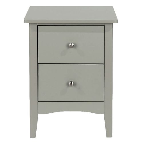 Grey 2 Drawer Bedside Cabinet [Como]