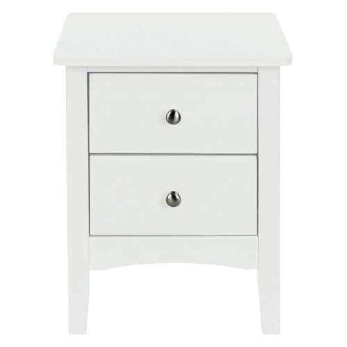 White 2 Drawer Petite Bedside Cabinet [Como]