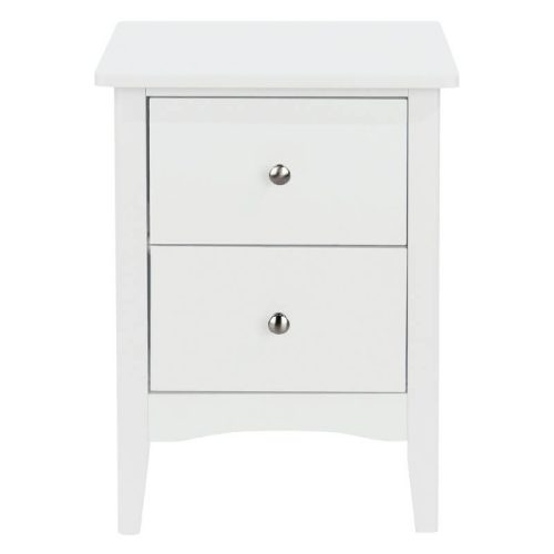 White 2 Drawer Bedside Cabinet [Como]