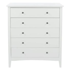 White Chest of 5 Drawers [Como]