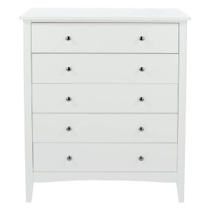 Gloss White Low 4 Drawer Chest [Lido]
