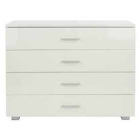 Gloss White Low 4 Drawer Chest [Lido]