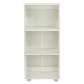Gloss White Low Narrow Bookcase [Lido]