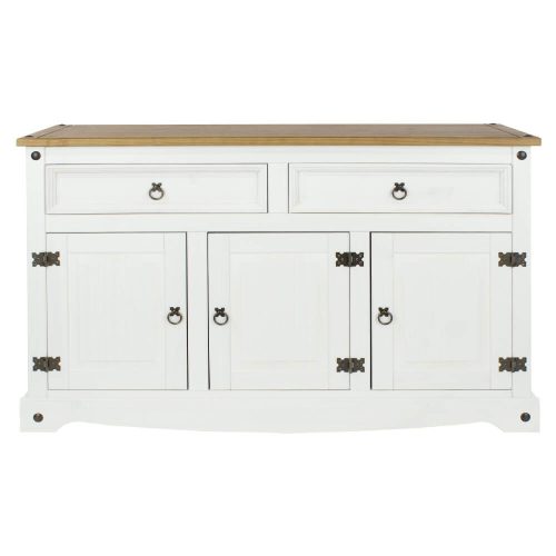 White & Pine Medium Sideboard [Corona White]
