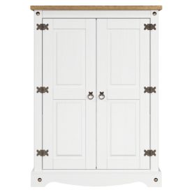 White & Pine Low Cupboard 2 Doors [Corona White]