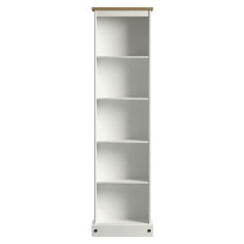 Whitewashed Tall Narrow Bookcase [Corona White]