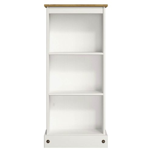 Whitewashed Low Narrow Bookcase [Corona White]
