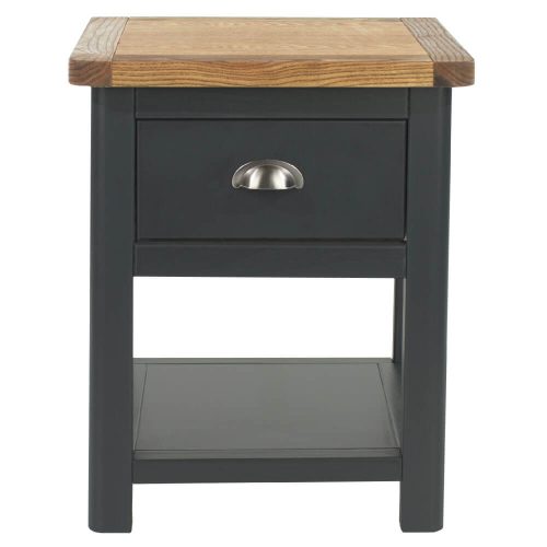 Dark Grey Small Bedside Cabinet 1 Drawer [Dunkeld]