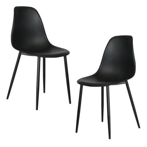Curve Chair with Black Plastic Seat (x2) [Aspen]