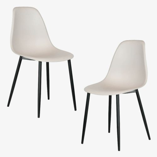 Curve Chair with Calico Plastic Seat (x2) [Aspen]