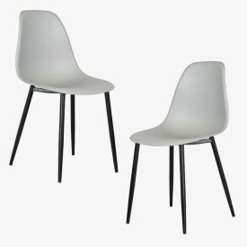 Curve Chair with Grey Plastic Seat (x2) [Aspen]
