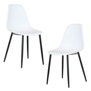 Curve Chair with White Plastic Seat (x2) [Aspen]