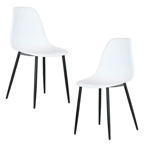 Curve Chair with White Plastic Seat (x2) [Aspen]