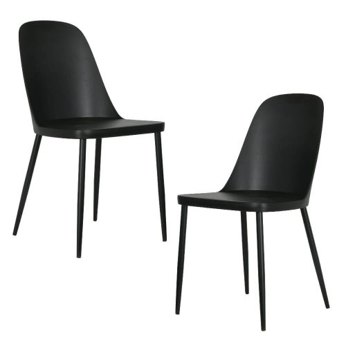 Duo Chair with Black Plastic Seat (x2) [Aspen]