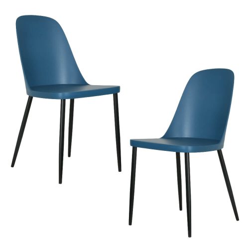 Duo Chair with Blue Plastic Seat (x2) [Aspen]