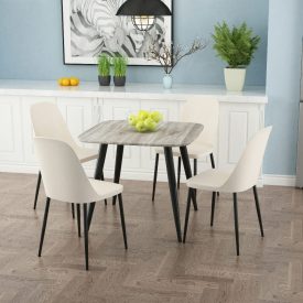 Grey Oak Square Table & 4 Calico Duo Chairs [Aspen]
