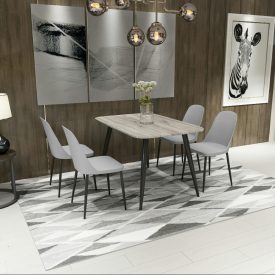 Grey Oak Rectangle Table & 4 Grey Duo Chairs [Aspen]