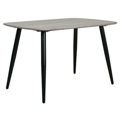 Grey Oak Rectangular Table, Black Tapered Legs [Aspen]