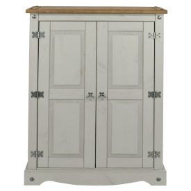 Grey & Pine 2 Door Cupboard [Corona Grey]