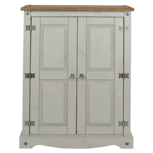 Grey & Pine 2 Door Cupboard [Corona Grey]