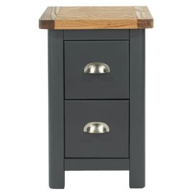 Dark Grey Small Bedside Cabinet 2 Drawers [Dunkeld]