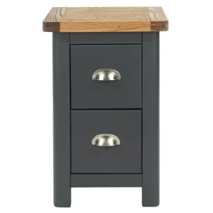 Dark Grey Small Bedside Cabinet 2 Drawers [Dunkeld]
