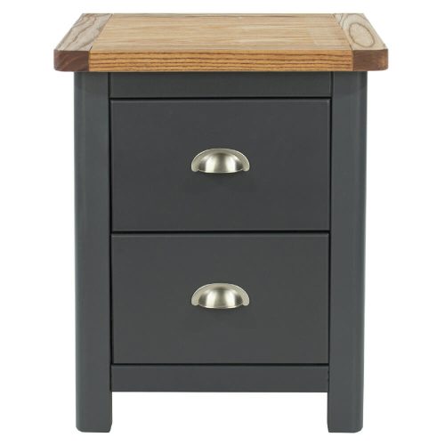 Dark Grey Bedside Cabinet 2 Drawers [Dunkeld]