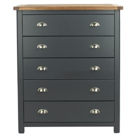 Dark Grey 5 Drawer Chest [Dunkeld]