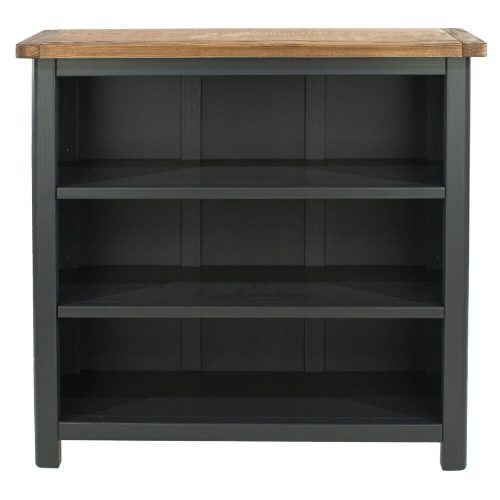 Dark Grey Low Wide Bookcase 2 Shelves [Dunkeld]